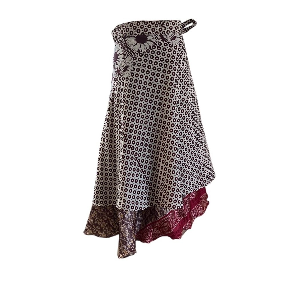 Multi Pattern Layer Wrap Skirt One Size Fits All - image 2